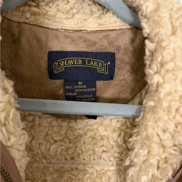 Faux Suede Shearling Jacket in Camel Brown - Womens - Picture 2 of 3